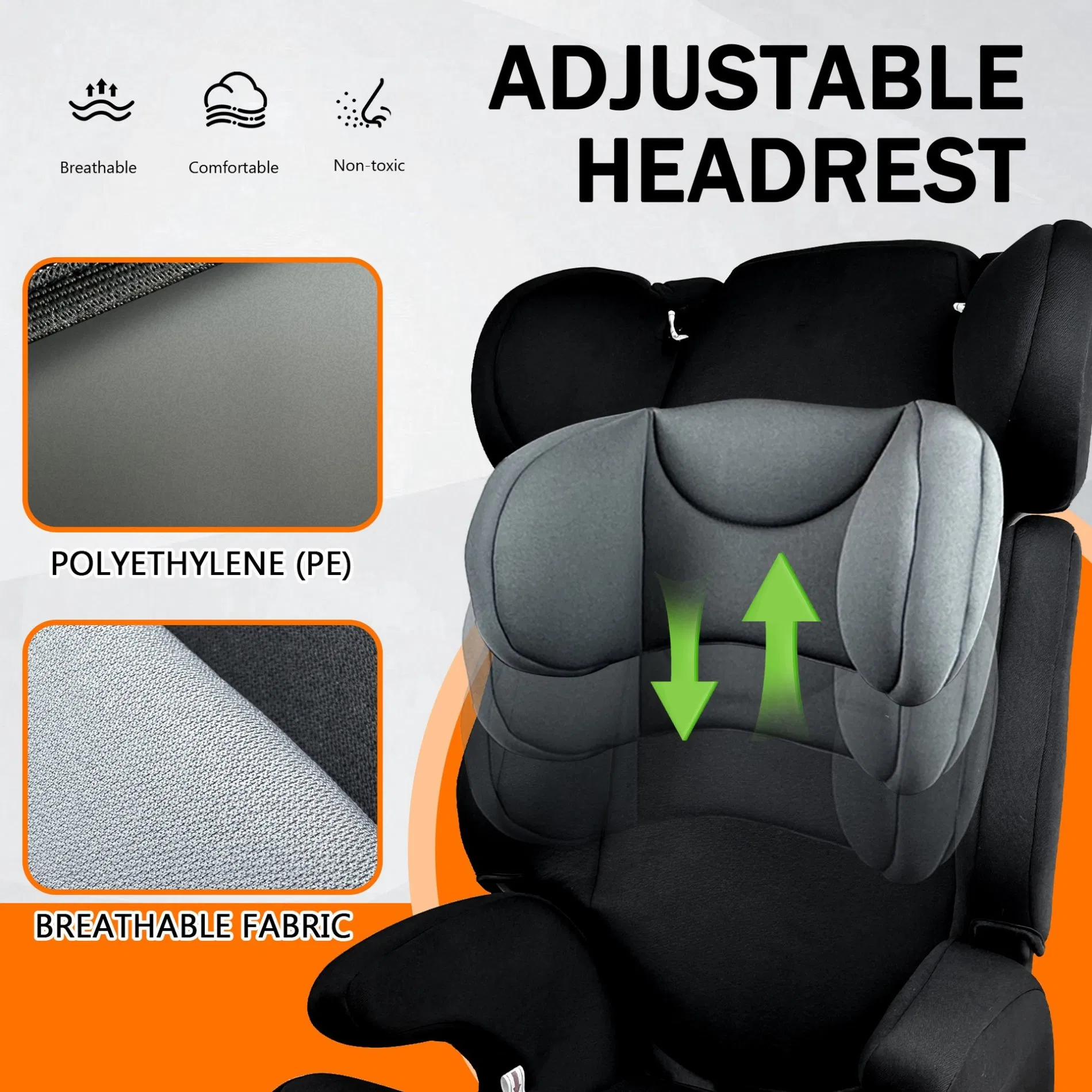Safety Baby Car Seat, Gears 0-3-4, Suitable for Aged 9 Months to 12 Years - Universal, Portable and Foldable