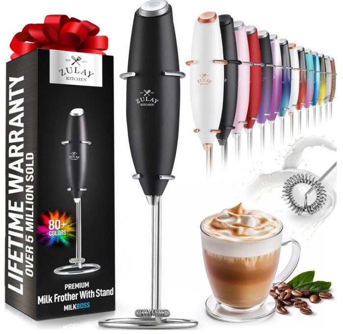 Amazon Hot Sell Multicolor Electric Mik Frother with Stand