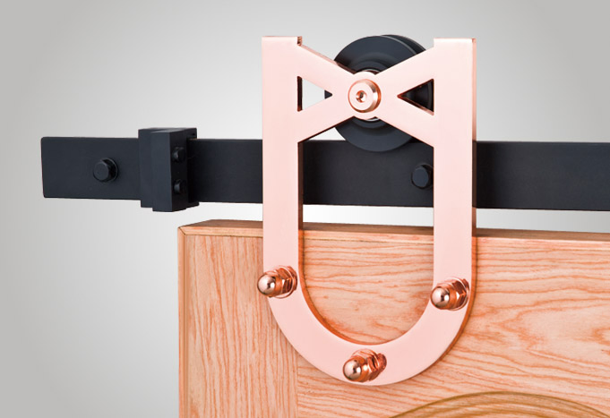 Horse Shoe Steel Sliding Barn Door Hardware Kit