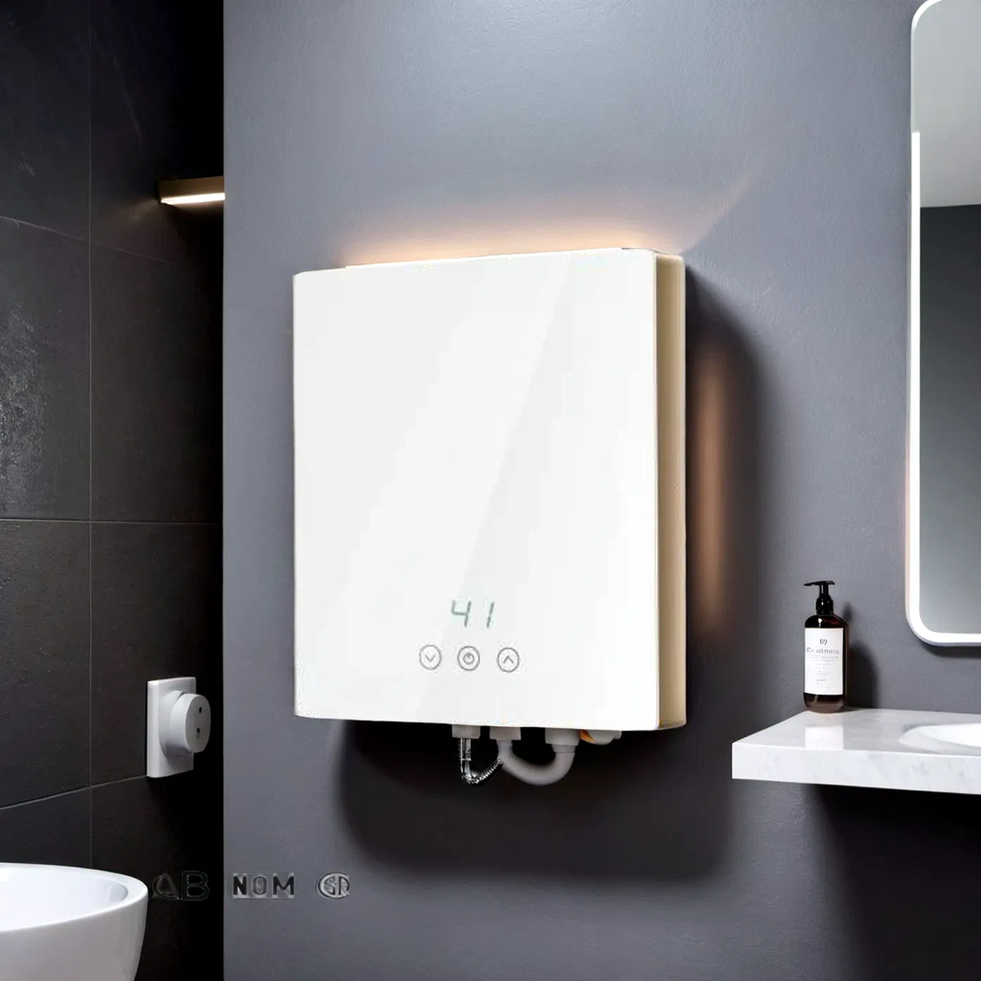 Aluminium Vertical Type Nokio Carton Shower Instant Electric Water Heater