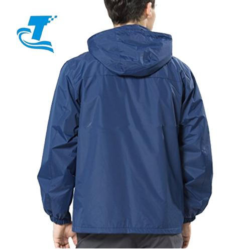 Men′ S Watertight Front-Zip Hooded Rain Jacket