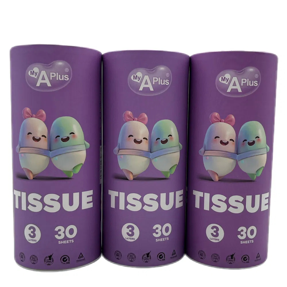 Customized Car Tissue 3ply Colorful Facial Tissue Disposable Soft Car Tissue