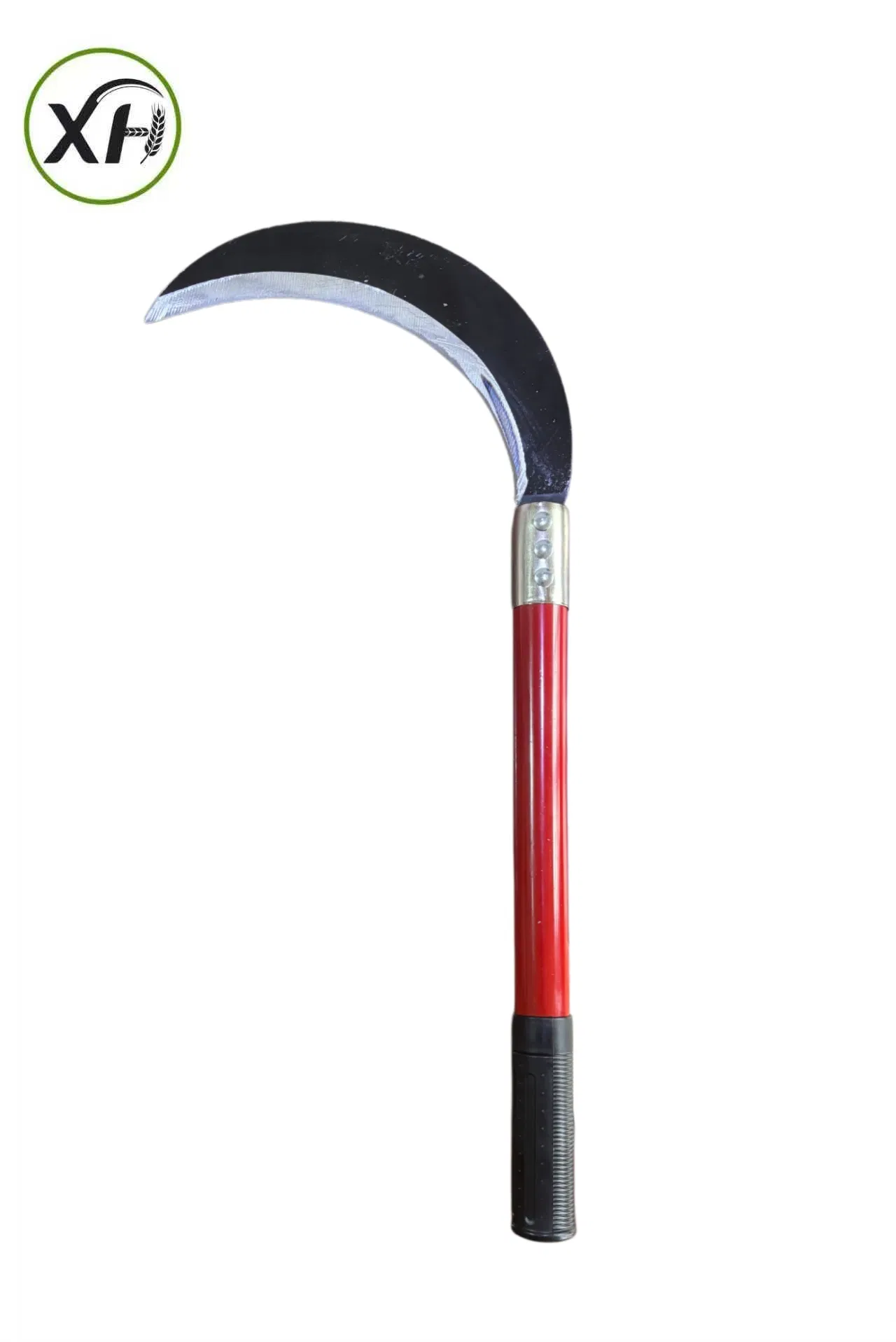 Industrial-Grade Carbon Steel Crescent-Shaped Blade with Iron Long Handle Sickle Agricultural Sickle