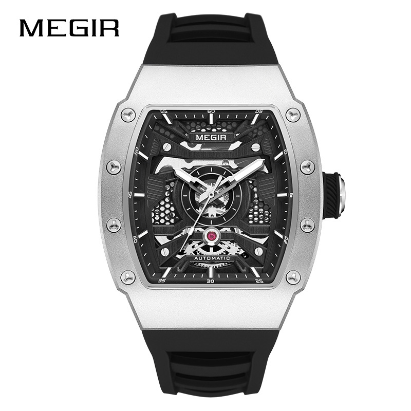 Megir 8604 Men's Sports Business Silicone Strap Multi Functional Automatic Mechanical Watch