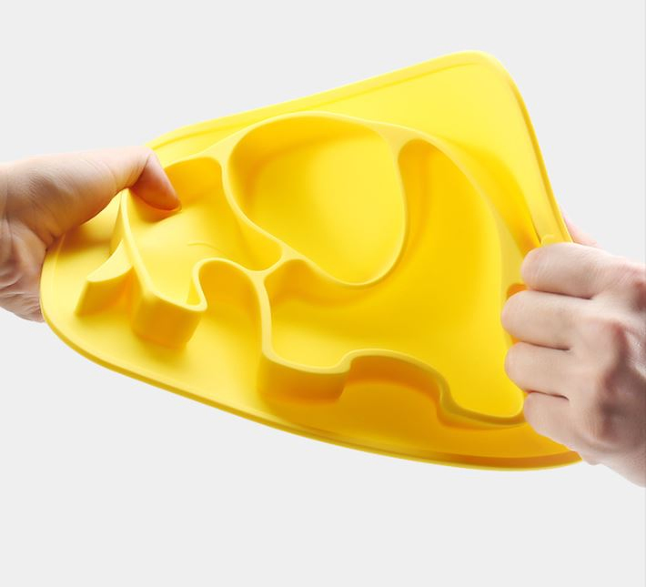 Amazon Hot Selling Safety Silicone Divided Suction Plate Baby Silicone Plate Silicone Plate
