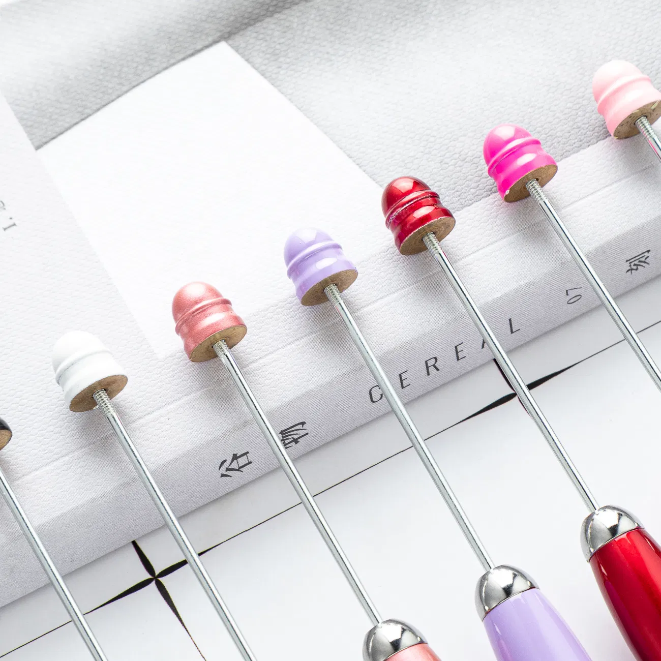 New Arrival Custom Metal Wholesale Beadable Keychain Beaded Pen Keyring DIY Personalized Novelty for Jewelry Making Toys