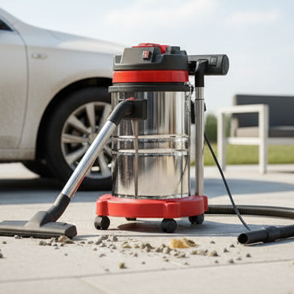 Boshuo Industrial Electric Wet/Dry Vacuum Cleaner 35L Metal Construction Manual Mobile Design 220V 1500W 1-Year Warranty for