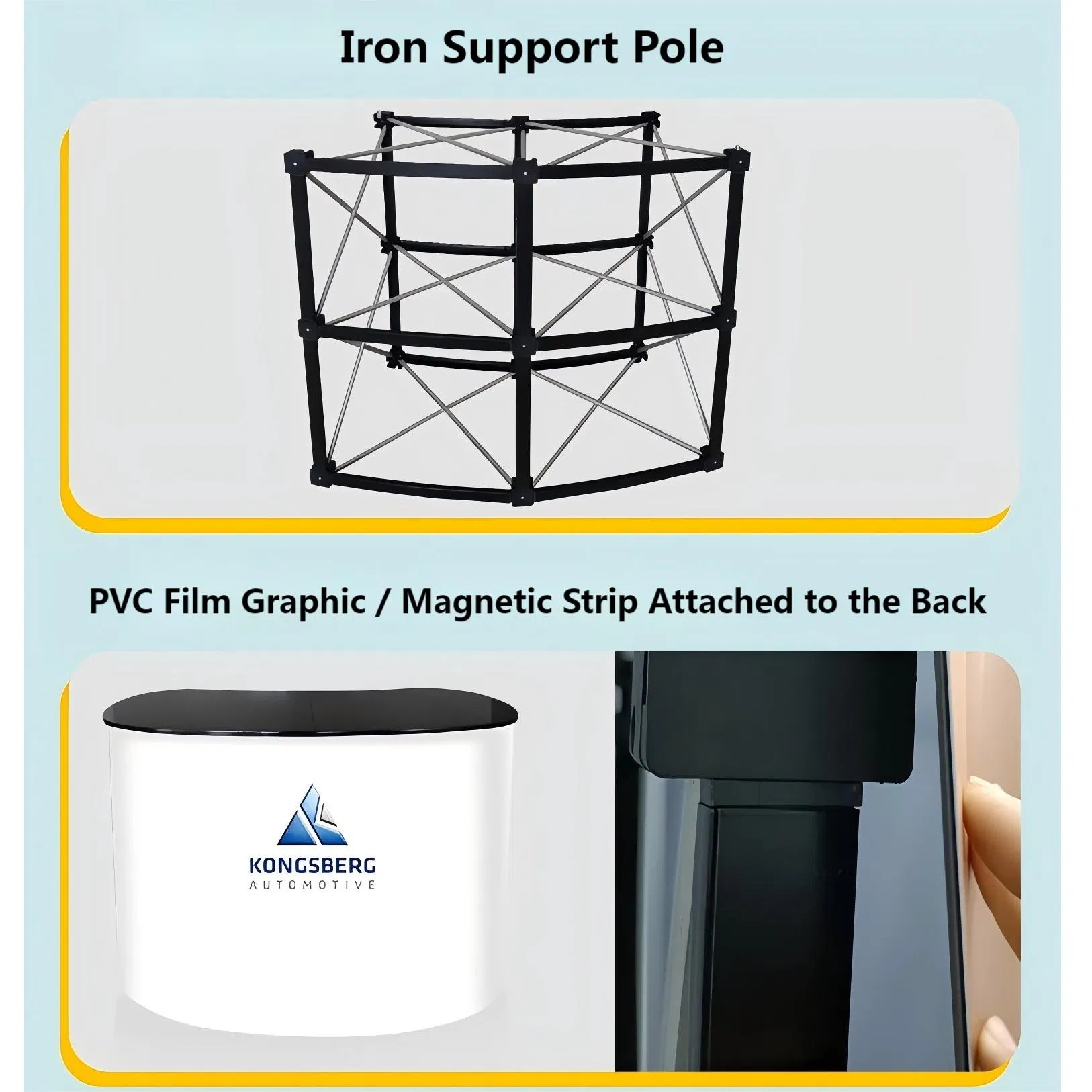 Customizable Portable Aluminum Alloy Expandable Magnetic Exhibition Reception Promotional Counter