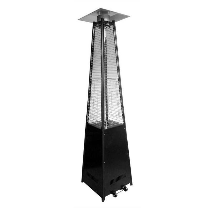 Black Heater Garden Commercial Use Glass Tube Pyramid Stand Square Flame Gas Heater