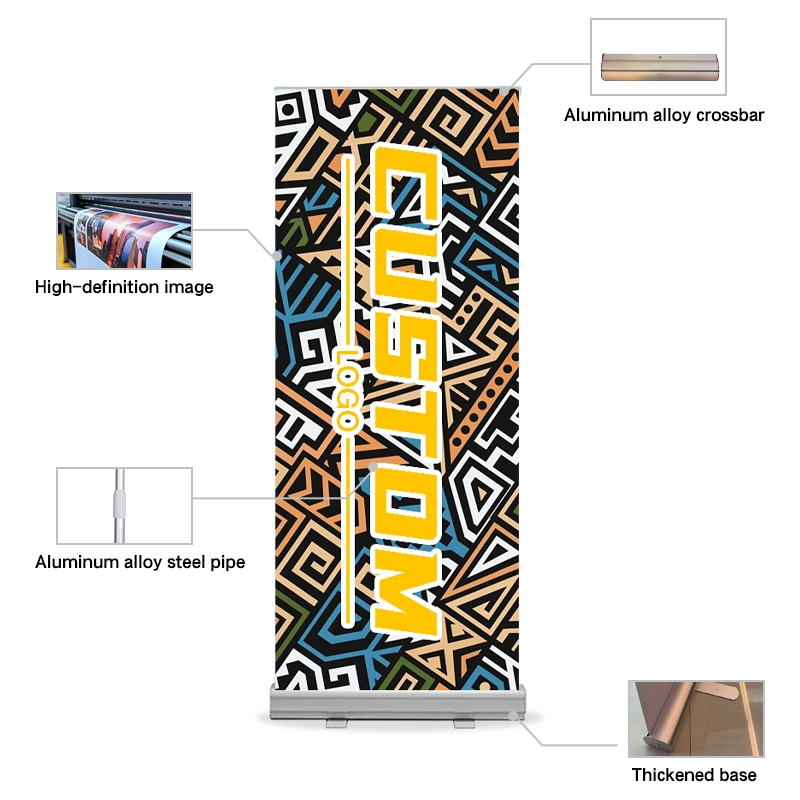 High Quality Hot Selling Trade Backdrop Display Indoor Advertising Pop up Banner Stand Steel Base Roll up Banner Stands Custom Mesh Banner