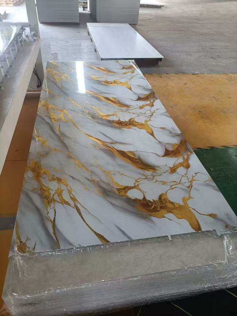 Decoration Material Interior New Design PVC Wall Panel Chinese Factory UV Coating for Use Interior Home Villas Construction Marble Slatted