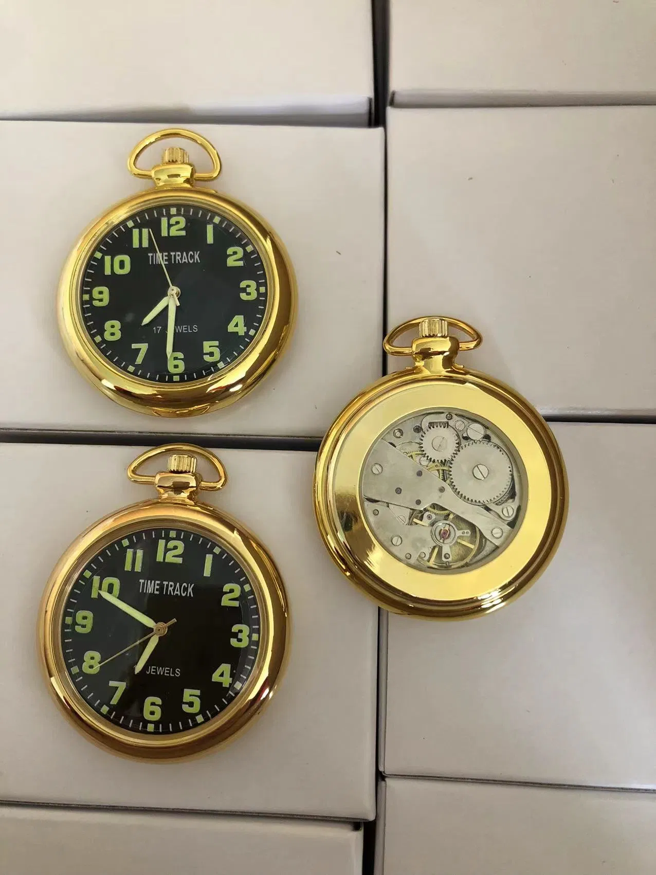 OEM One Piece Gold Alloy Mechanical Pocket Watch