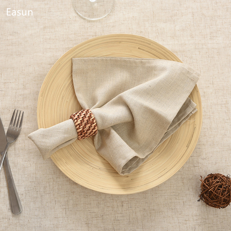 Airline White Cotton Napkins Custom Printed Tablecloth Green White Tablecloth