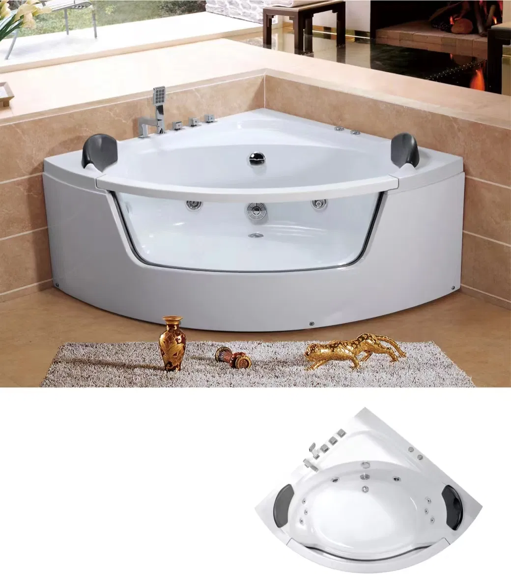 Угловая акриловая ванна с гидромассажем