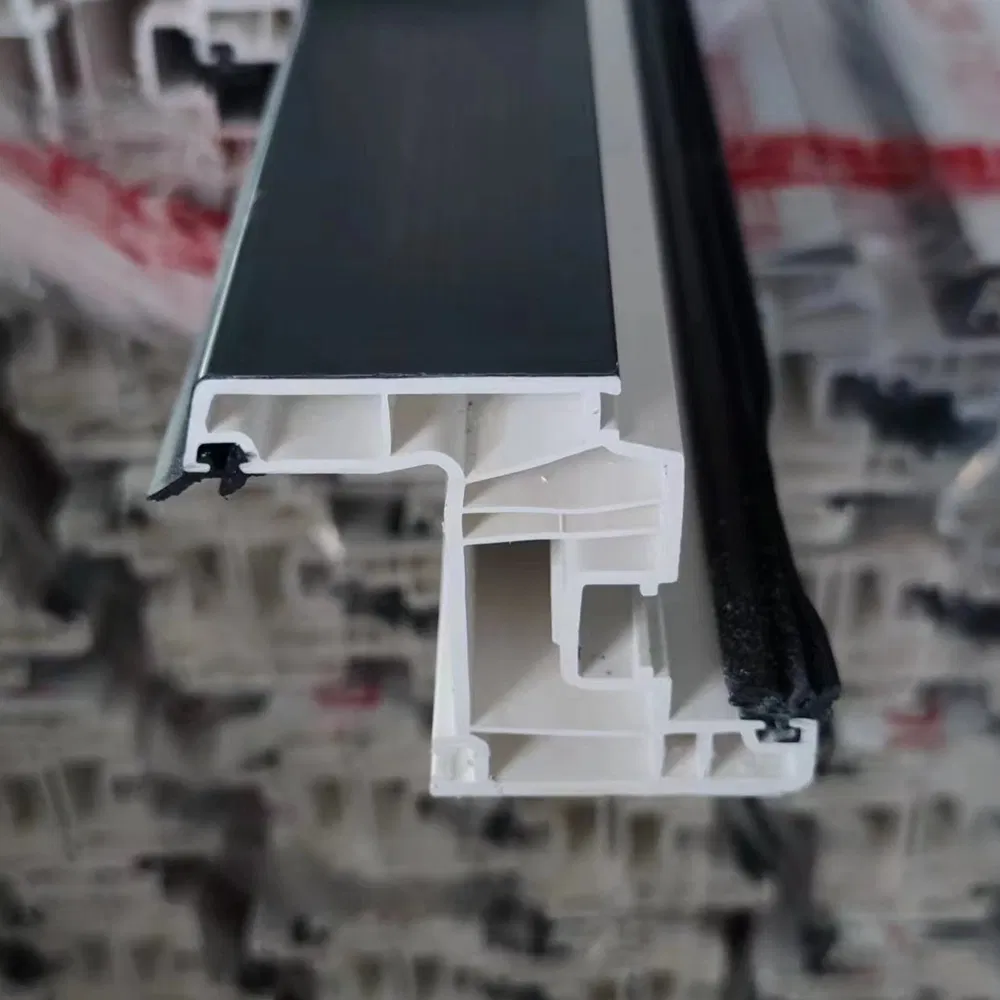 60 Double Color Co-Extruded Casement UPVC Profile for Windows