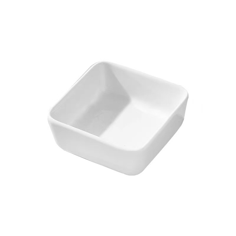 4"Saucer Soup Bowl Plate Square Shape White Ceramic Porcelain Tableware