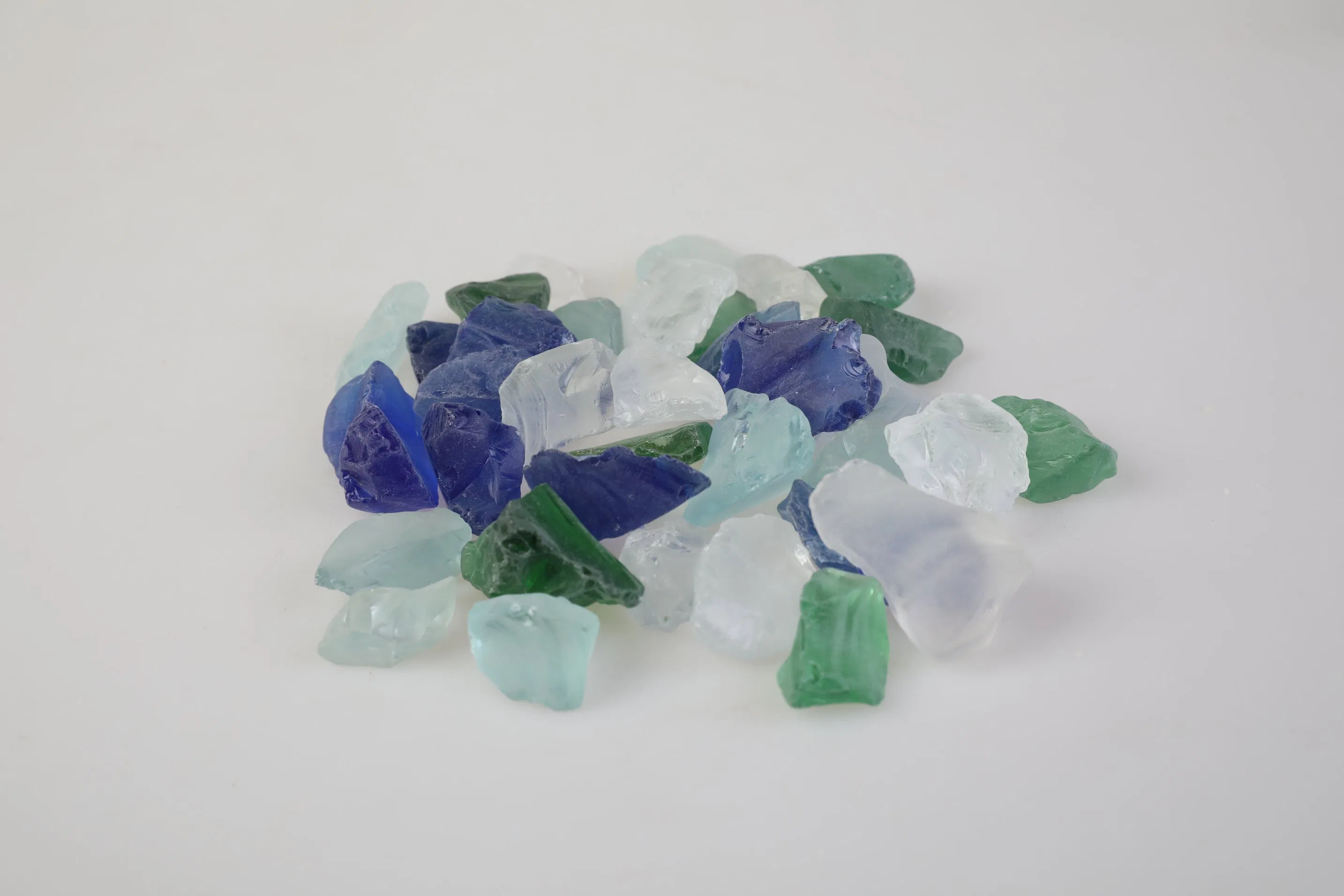 Aquarium Fish Tank Pebbles Premium Mixed Color Blue Flat Gemstone Vase Filler Glass Beads Flat Glass Marble