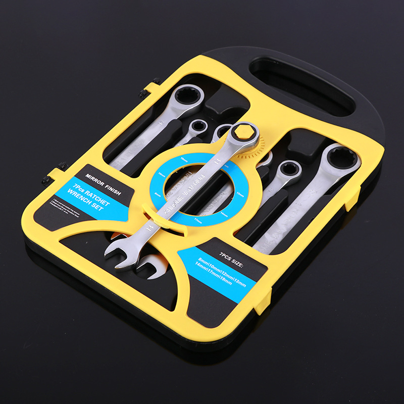 High-Quality Ratchet Combination Wrench Double-Ended Open-End Ring Wrench Set for Mechanical Repair