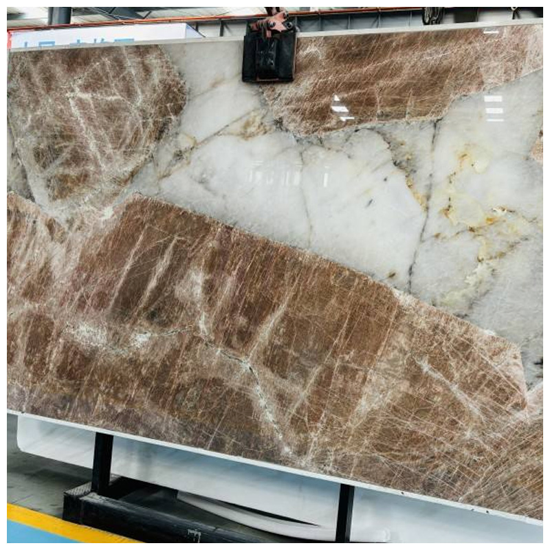 Brazilian Patagonia Glace Quartzite Slabs for Backlit Wall and Countertops