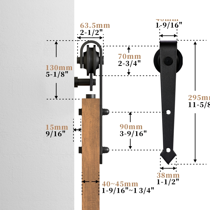 Fast Delivery Customization Sliding Barn Door Hardware Kit Single/Double Wood Doors for Home Office and Hotel