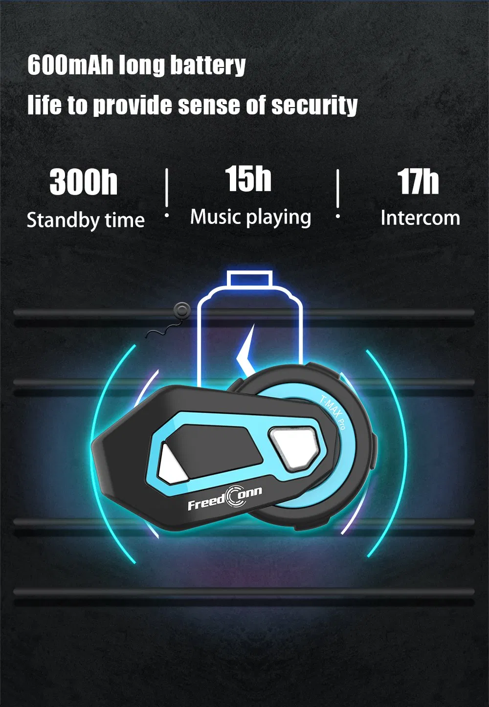 Bluetooth Intercom Headset for Motorcycle Group Chat