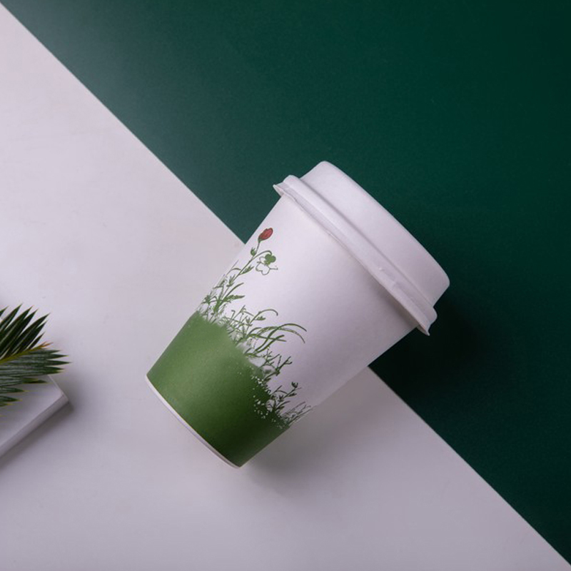 Бумажный стакан 8 унций с печатью, биоразлагаемый