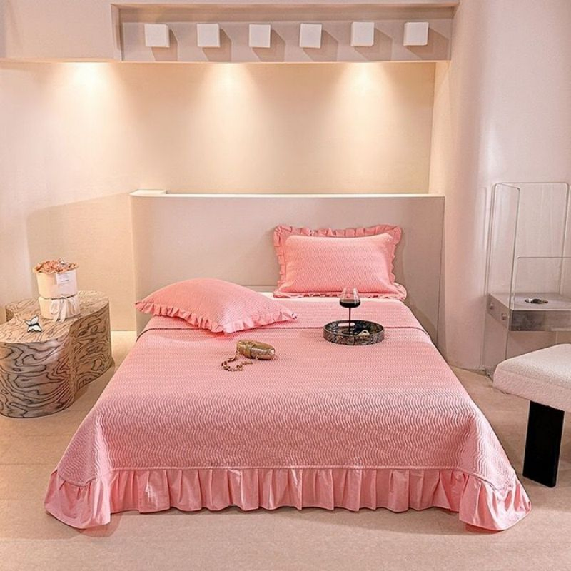 Embroidery Bedspread Set Pure Cotton Lace Bedding Set Sabanas Bed Linen Bedspread Waterproof Bamboo Lining High End Grey Home Textile Pillowcases