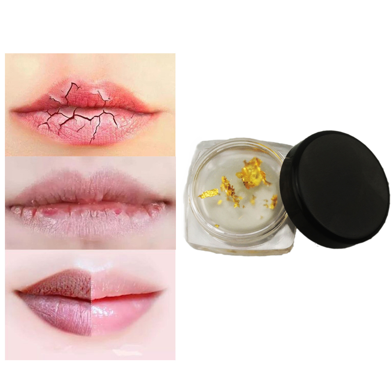 OEM Gold Foil Jello Moisturizer Lips for Long Lasting Transparent Shine Lip Balm 5g
