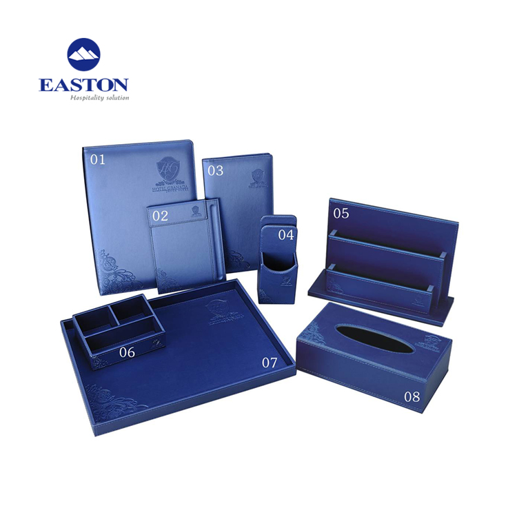 China Navy Blue Series Leather Products for Hotel Amenities