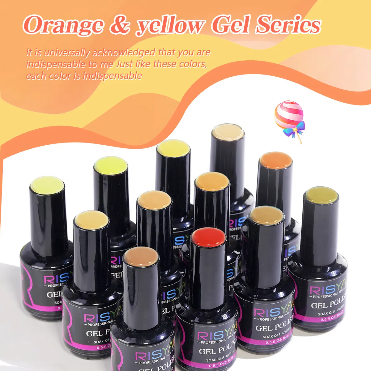 Professional 12 Colors Vibrant Long Lasting Gel Nail Polish for Salon Manicure Nail Art Kit