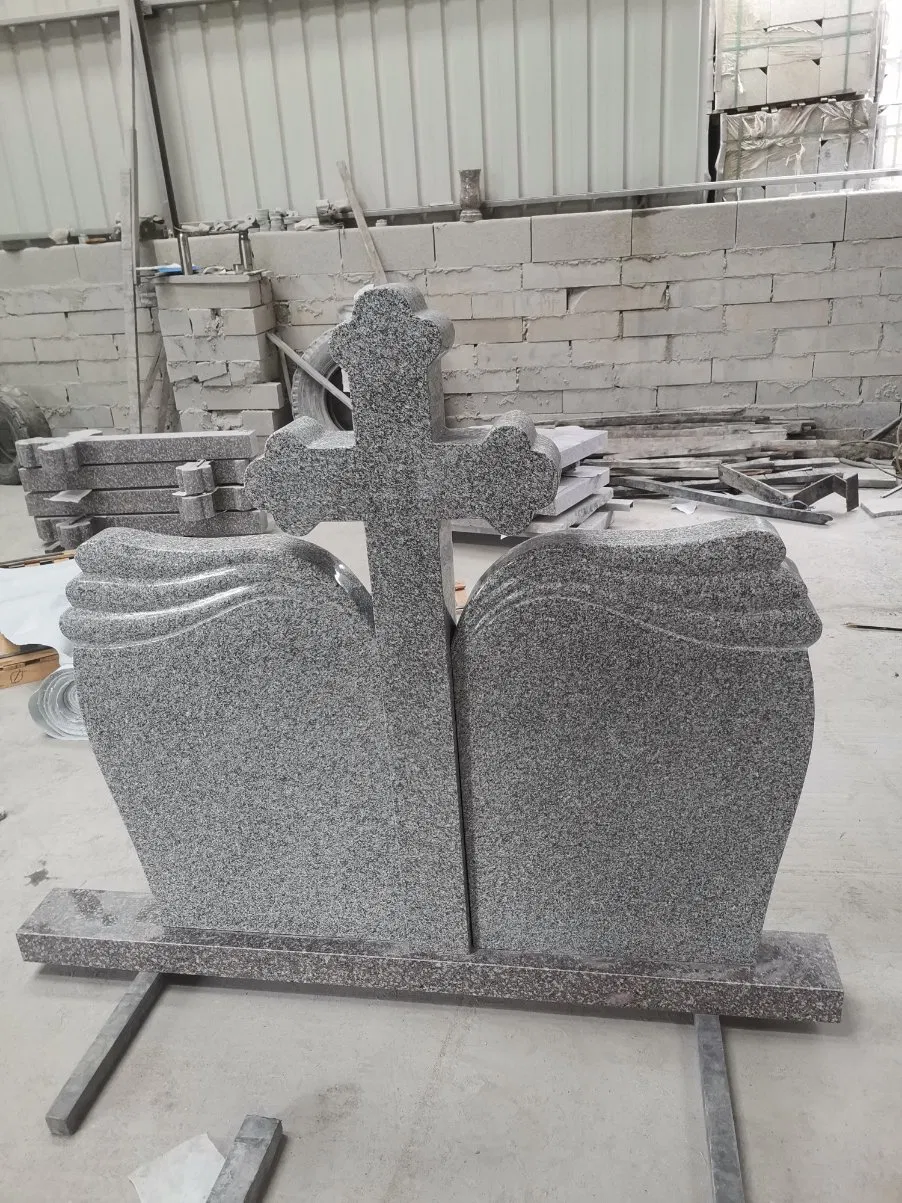 Wholesale Price Romanian Single & Double G664 Brownstar Granite Tombstones for Memorials Monuments