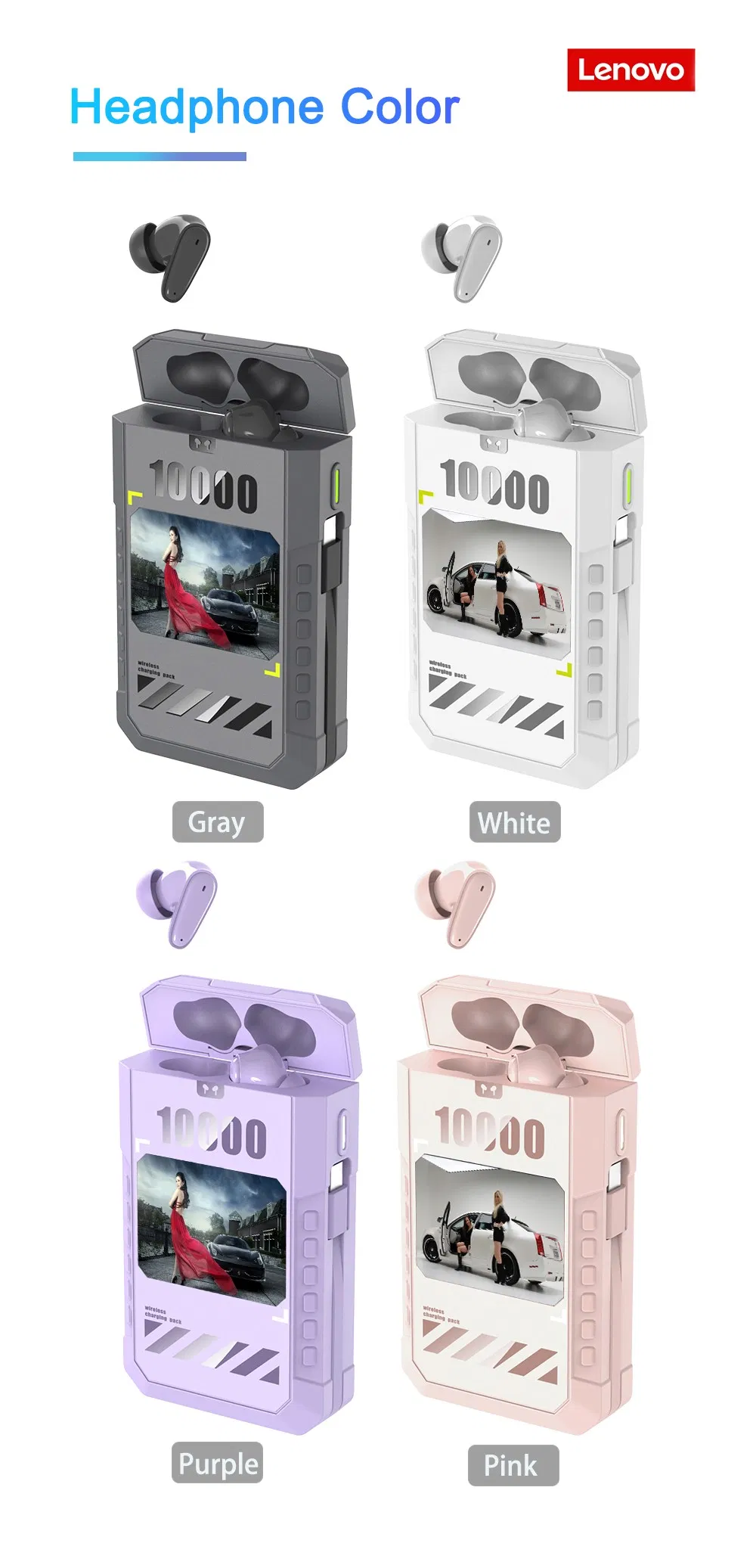 Умные наушники-пауэрбанк VIQEE U8, 10000 мАч