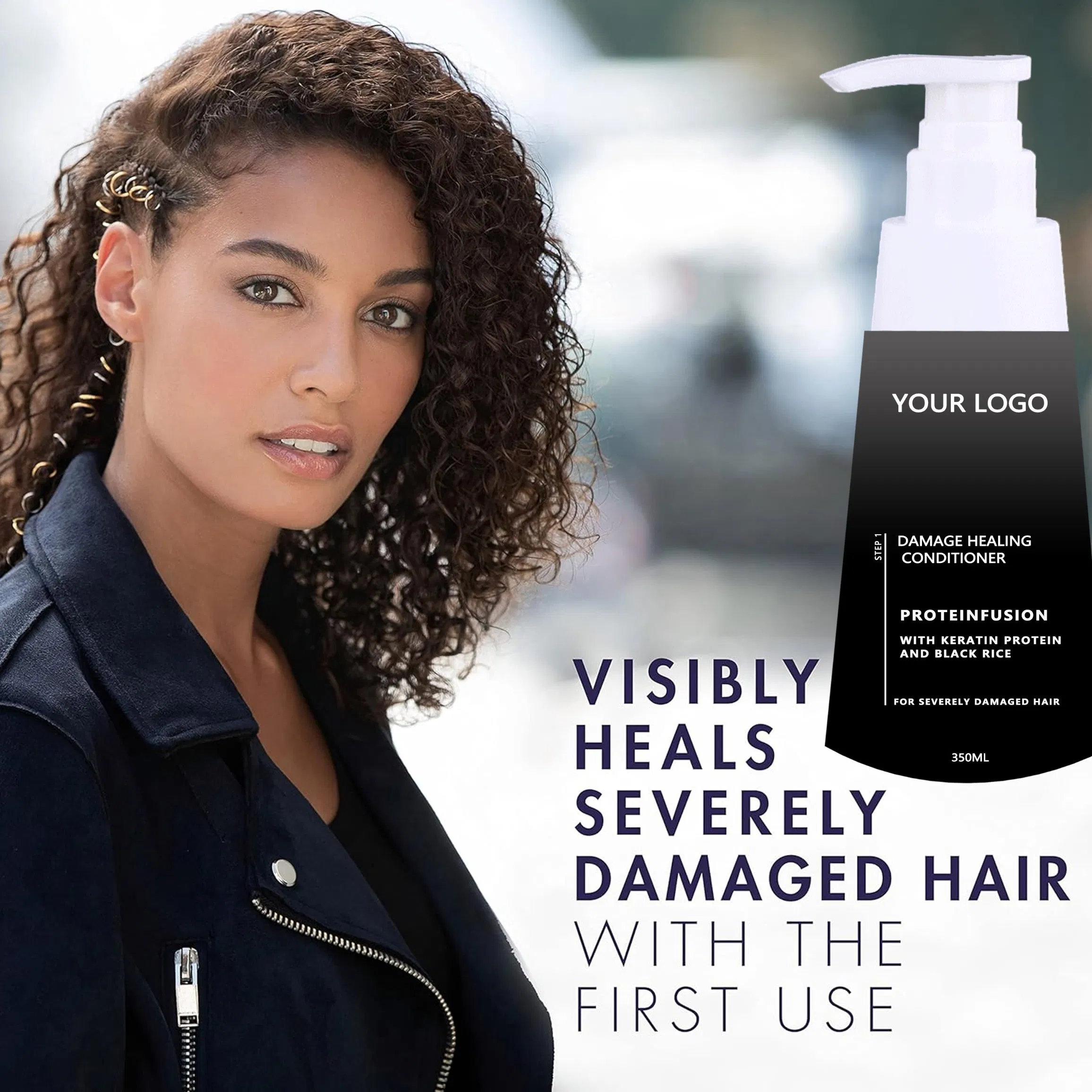 Private Label Natural Damage Repair Conditioner Protein Infusion Contains Keratin and Black Rice Suitable for Severely Damaged Hair