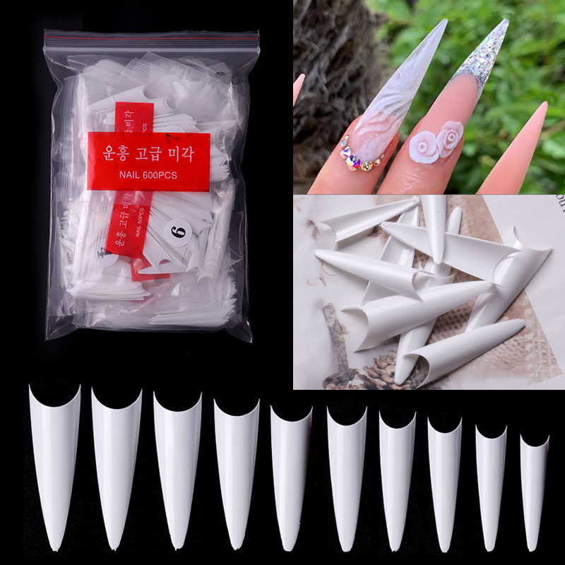 Full Cover Long Stiletto False Artificial Fake acrylic Nail Tips for Manicure Extension