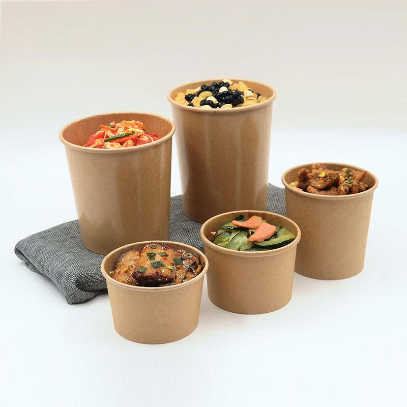 Бумажный контейнер для еды с крышкой, 8-32 унций