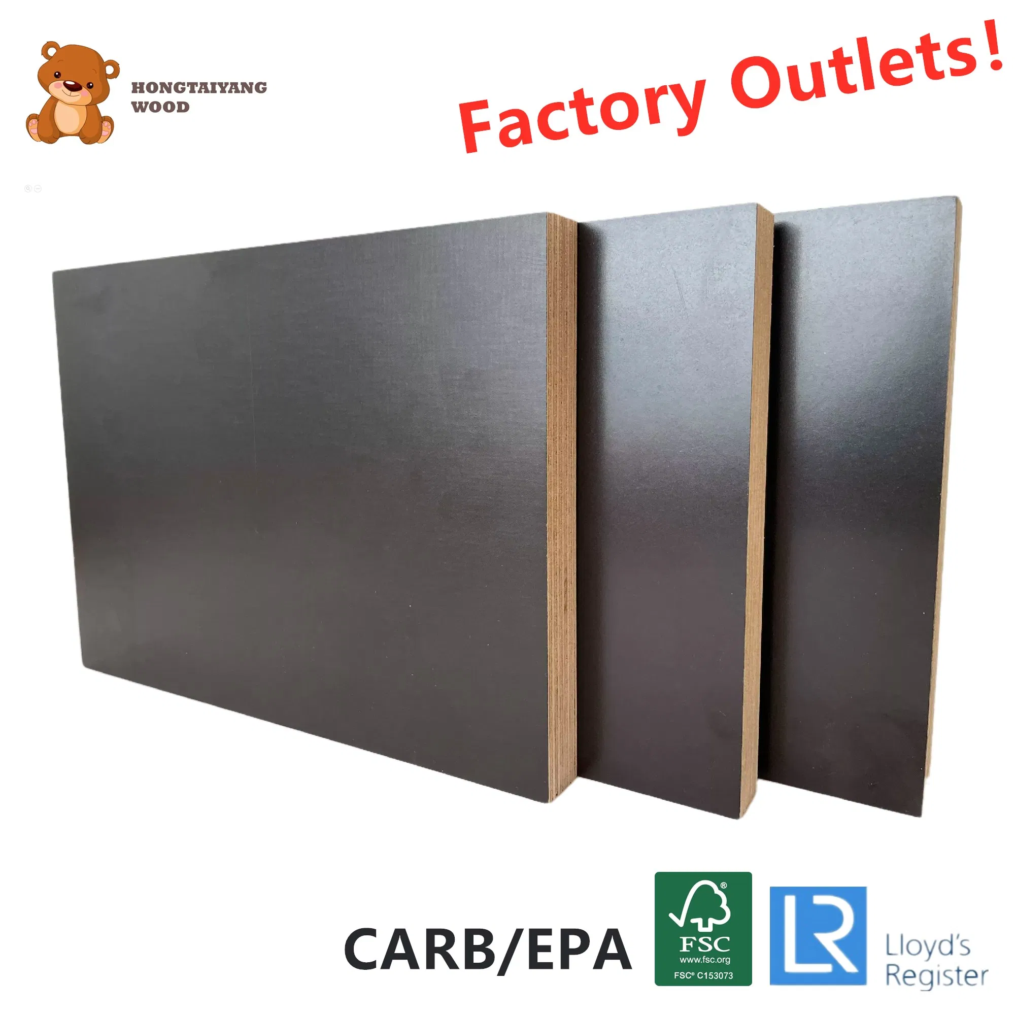 9/12/18mm Waterproof Marine Birch Okoume Poplar Film Faced Melamine Plywood Board