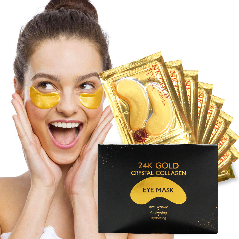 Private Label 24K Gold Collagen Eye Gel Pad Mask Puffy Eyes Solution Wrinkle Remover Eye Patch Eye Mask