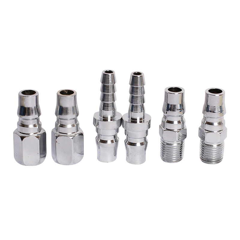 Fixtec Quick Coupler Air Hose Coupling Barb Fitting Pneumatic Connector 6PCS 1/4" Quick Coupler and Plug Kit