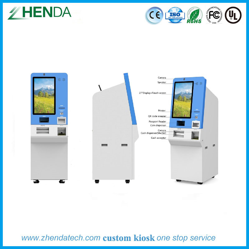 Currency Exchange Kiosk Free Standing Self-Service Touch Screen Tablet