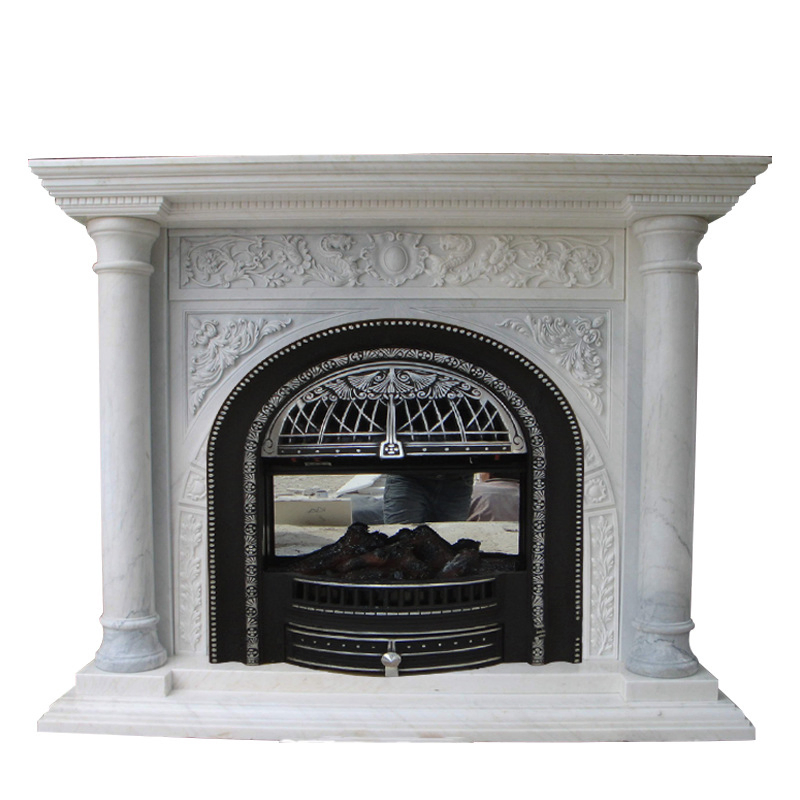 Customized Home Indoor Fireplace Mantel Interior Decorative Marble Fireplace Surround