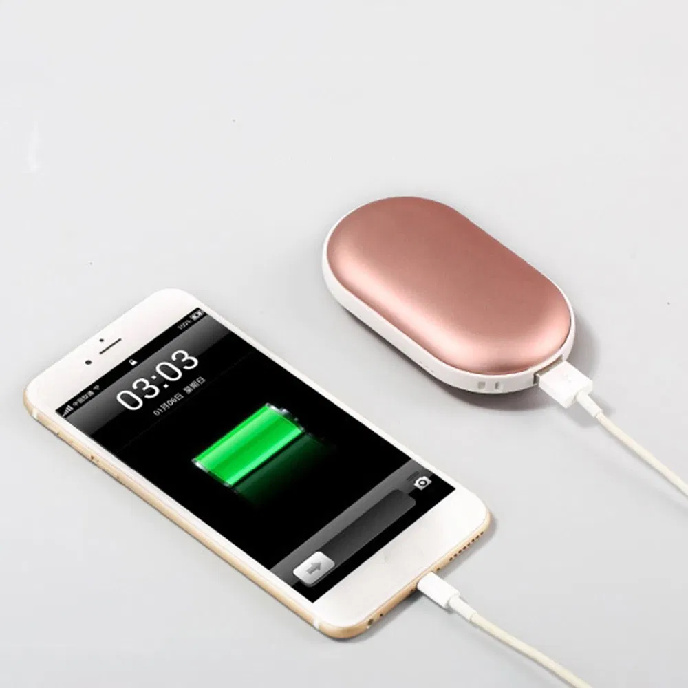 Portable USB Rechargeable Reusable Mini Pocket Double Heating 5200mAh Electric Power Bank Hand Warmer