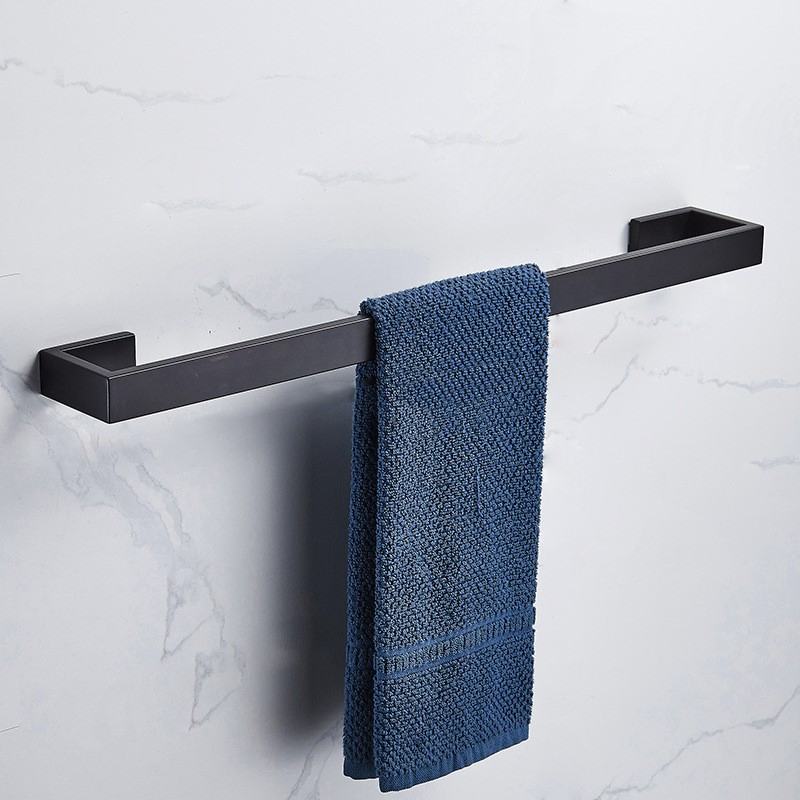 Bathroom Accessories Hot Sale Stainless Steel Black Towel Rack Wall Mounted Towel Bar Set