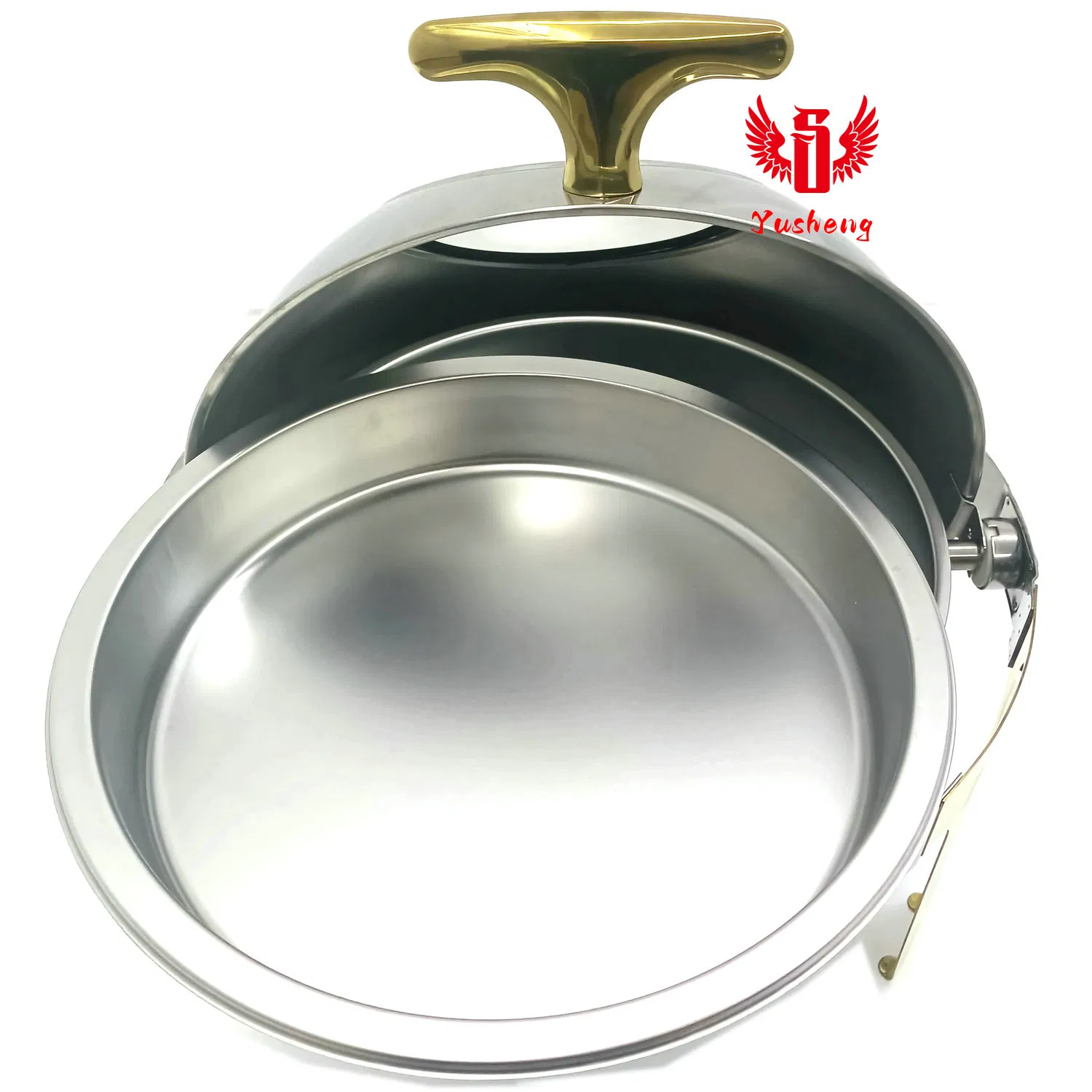 Stainless Steel Round Buffet Dish Chafing Dish Golden Feet Hotel Equipment Cookware