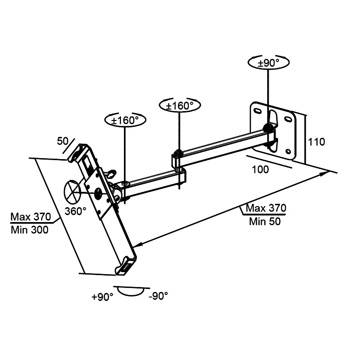 Cross-Border Sales Can Rotate and Adjust Tablet Computer Wall Mount Anti-Theft Bracket 360 Degrees