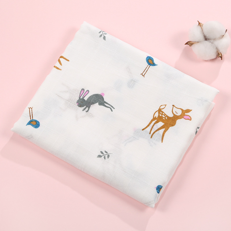 Custom Organic Bamboo Cotton Baby Swaddle Blankets for Newborns