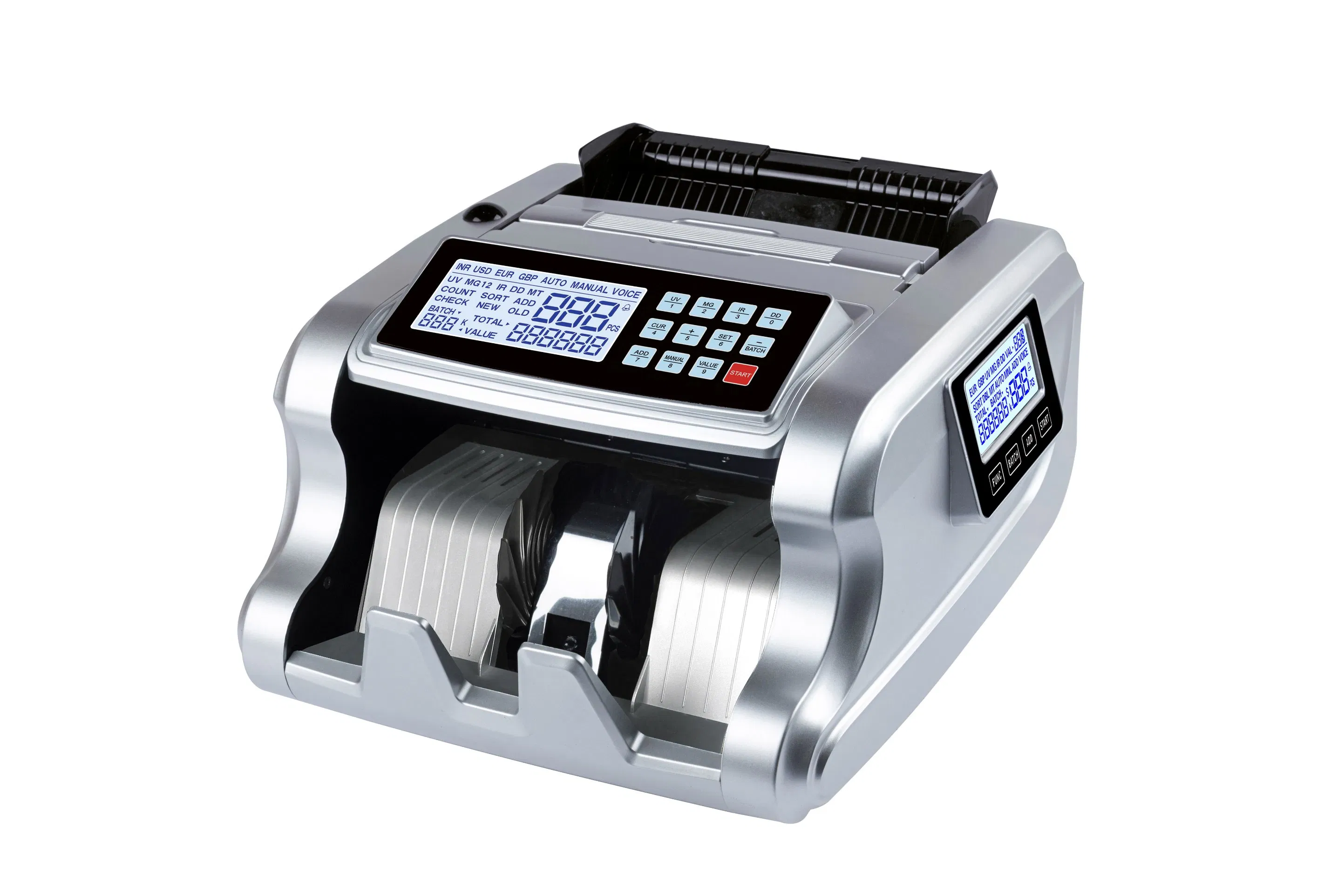 Cash Counter with UV Mg IR Dd Detections 2 Display Bill Counter Money Counting Machine Banknote Counter Currency Counting Machine