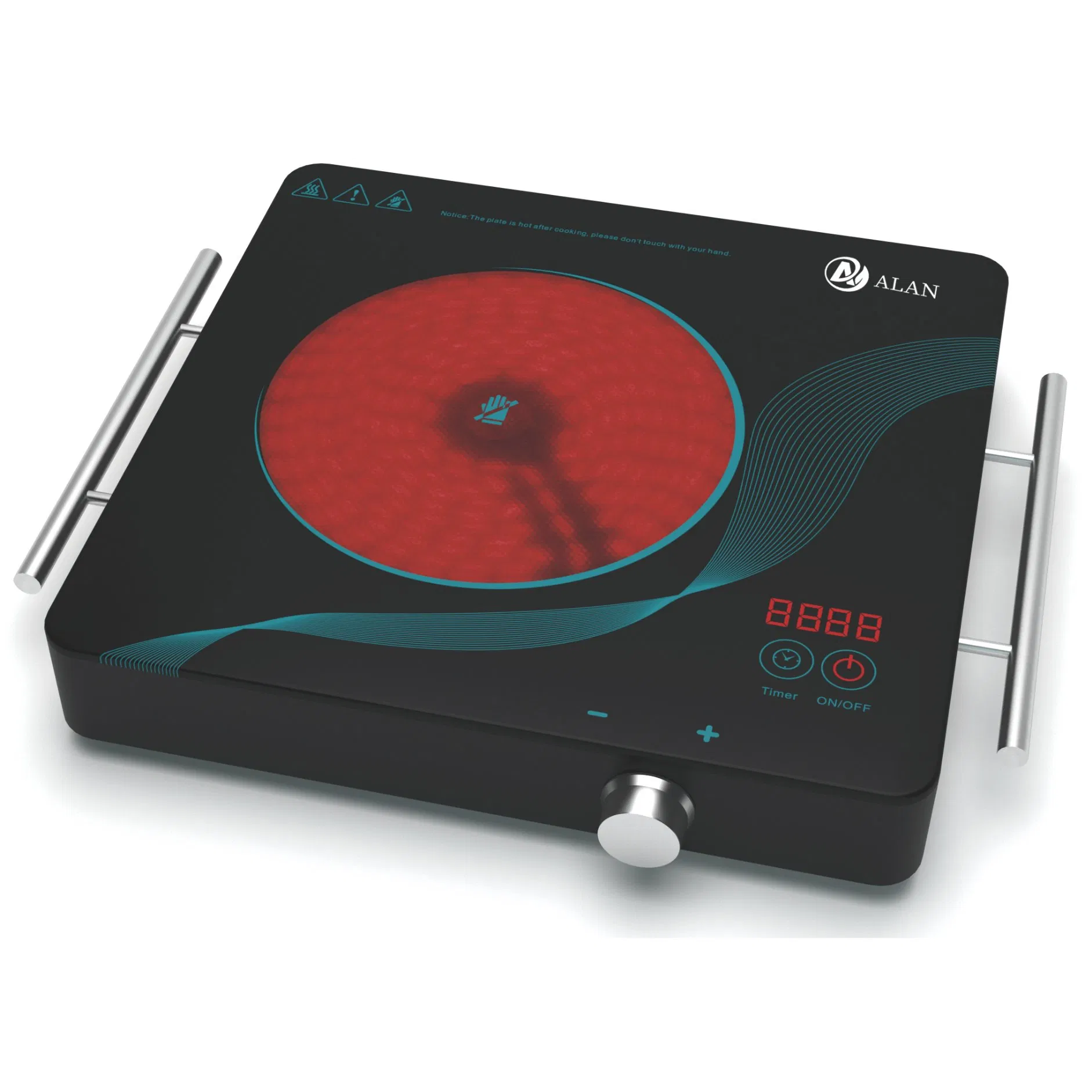 Stainless Steel Housing Private Model Full Touch Screen Single Infrared Cooker/Ceramic Hob with Handles
