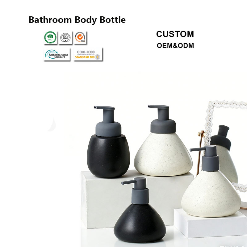 400ml Easy Clean Bathroom Ceramic Bottle for Home Hotel Daily Bathroom Use