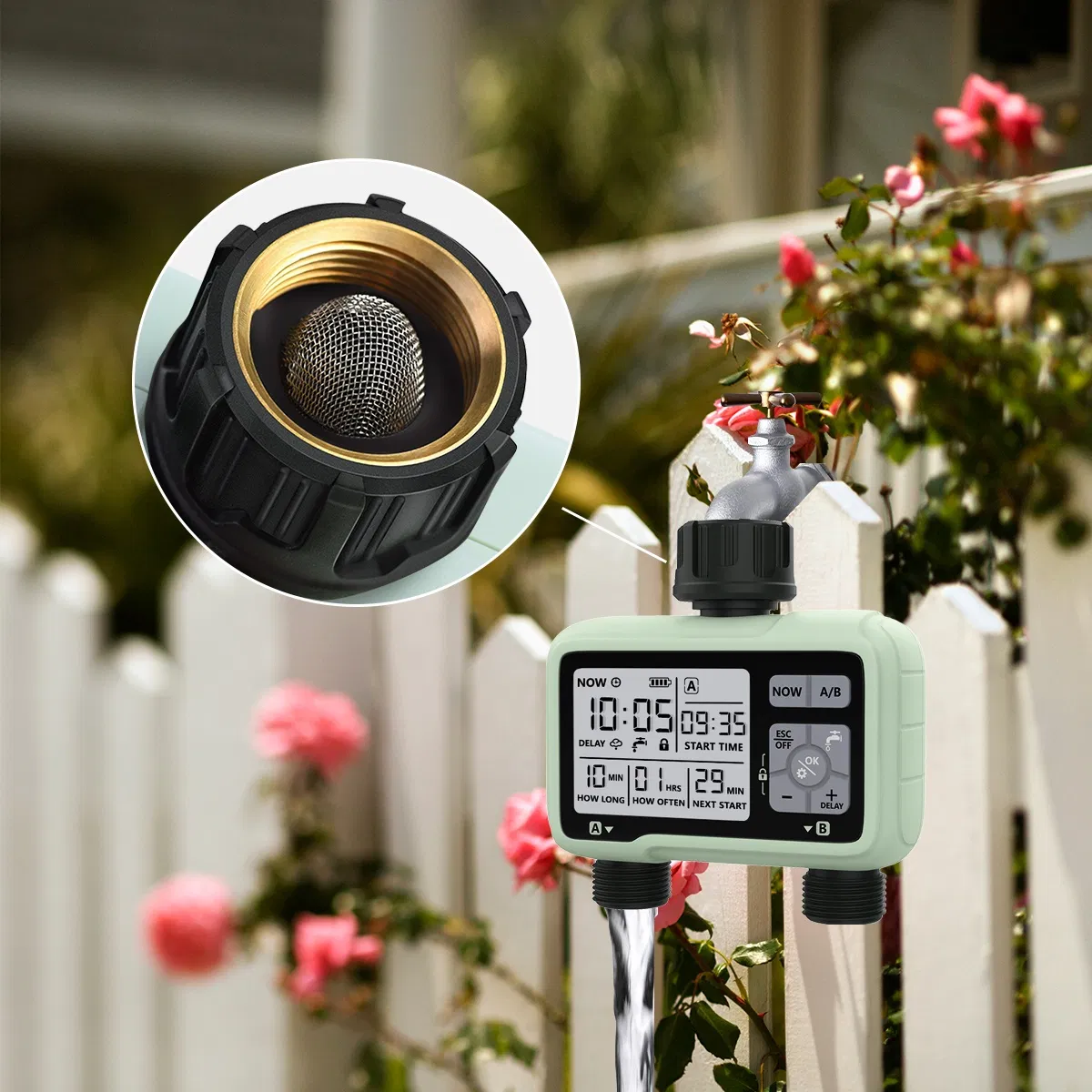 Garden Automatic Watering System 2 Outlets Drip Irrigation Controller Water Timer Hct-326