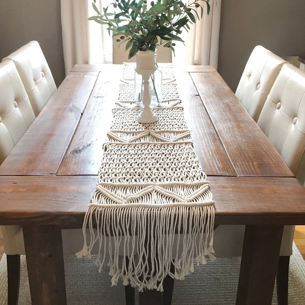 Macrame Woven Handmade Boho Linen Table Runner
